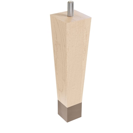 Designs Of Distinction 6" Square Tapered Leg W/ bolt and 1" Warm Bronze Ferrule - Hardwood W/ Semi-Gloss Clear Coat Finish 01241006MAWB8